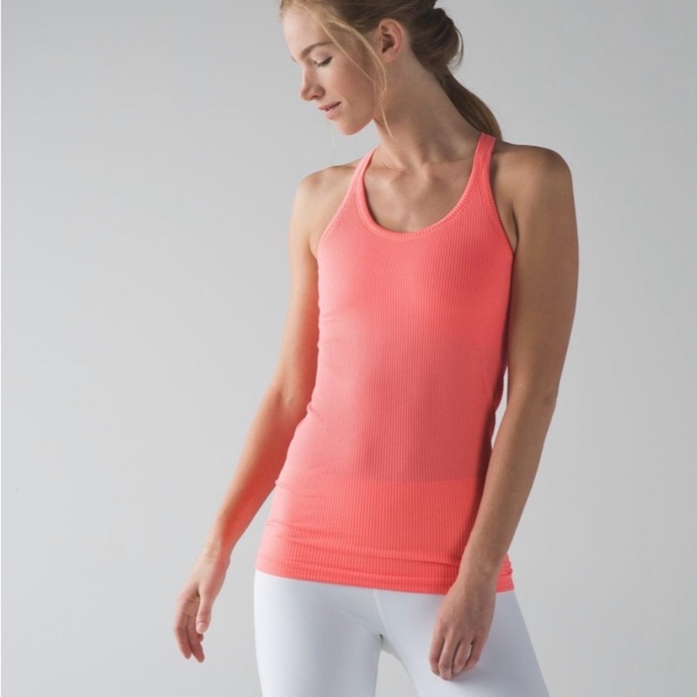 Lululemon Ebb To Street Tank Size 4 Heathered Grapefruit